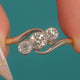 18ct White Gold Diamond Trilogy Ring, Platinum Settings - 0.45ct