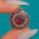 Georgian Flat cut Garnet Marcasite Halo Charm c.1820