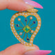 15ct Gold Pearl Peridot Sapphire Witches Heart Pendant