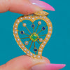 15ct Gold Pearl Peridot Sapphire Witches Heart Pendant