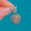 Edwardian Silver Paste Encrusted Cluster Puffy Heart Pendant c.1903