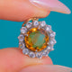 Antique 9ct Gold Madeira Citrine White Sapphire Cluster Charm, 1.60ct