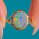 Art Deco 9ct Gold Solid Black Opal Ring