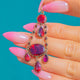 Georgian 9ct Gold Foiled Flat-Cut Garnet Chandelier Pendant, c.1820