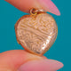 Engraved 9ct Gold back-and-front heart locket, front view