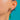 Art Deco 9ct Gold Green Chalcedony Drop Earrings, worn view of the full drop