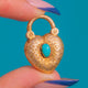 Victorian 15ct Gold Turquoise Heart Padlock Pendant, view 4
