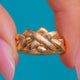 Vintage Italian Gold puzzle ring with interwoven wreath design