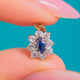 9ct Gold Royal Blue Sapphire Cluster Charm, Sapphire and Cubic Zirconia cluster front