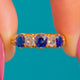 FINE 18ct Gold Natural Sapphire Diamond Five Stone Ring, front of alternating Sapphire and Diamond row