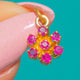 9ct Gold Ruby Cluster Charm