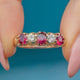 Antique 15ct Gold Ruby Diamond Five Stone Ring, 0.50ct Rubies