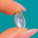 Silver bezel Moonstone charm, front