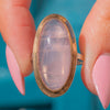 Silver Rose Quartz Cabochon Dress Ring, 9.87ct