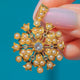 Antique 18ct Gold Diamond Pearl Flower Cluster Pendant