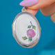 Edwardian Silver Enamel Rose Locket with 23" Chain