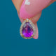 9ct Gold Amethyst Diamond Pear-Shaped Cluster Pendant with 18" Chain