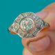 Art Deco 18ct Gold Platinum Diamond Target Ring, c.1930