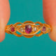 Edwardian 18ct Gold Ruby and Diamond Five-Stone Ring c.1907