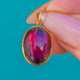 Breloque en grenat cabochon en or 9 carats brillant