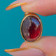 Solid 9ct Gold Bezel-Set Garnet Cabochon Charm