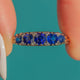 Victorian Carved 18ct Gold Sapphire Five Stone Ring