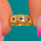 18ct Gold Sapphire Diamond Gypsy Ring c.1899