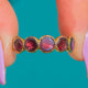 Georgian 9ct Gold Flat-Cut Garnet Half Hoop Ring, c.1800