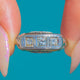Art Deco 14ct White Gold Three Stone Old European-Cut Diamond Engagement Ring c.1920s
