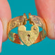 Antique 9ct Gold Heart Padlock Floral Engravings Ring, 1910 Hallmark