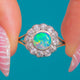 Antique VIVID Opal Diamond Cluster Flower Ring