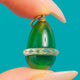 9ct Gold Jade and Rock Crystal Egg Charm