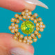 Edwardian 18ct Gold Peridot & Pearl Flowers Pendant