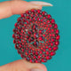 Antique Garnet Cluster Flower Brooch Pendant