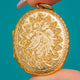 Solid 9ct Gold Heavily Engraved Oval Locket, Bloomed 18ct Gold Interior