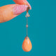 Art Deco Natural Coral Rose-Cut Diamond Dangle Drop Pendant
