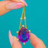 15ct Gold Amethyst Pear Pearl Starburst Pendant, 17.50ct Amethyst
