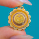 Solid 9ct Gold Scallop Edge Pendant with Flower Engraving