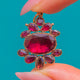 Unusual Regency Era Georgian 9ct Gold Foiled Garnet Pendant, c.1820