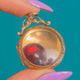 Antique 9ct Gold Shaker Locket, Loose Garnets