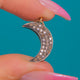 Victorian 9ct Gold & Silver Diamond Crescent Moon Charm