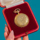 Antique 9ct Gold Cased Swallow Ladies Pocket Watch in Original Box