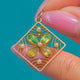 Lucky Art Deco 9ct Gold Peridot Pearl Four Leaf Clover Pendant
