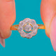 18ct Gold 0.50ct Diamond Target Cluster Engagement Ring