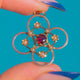 Edwardian 9ct Gold Garnet Flower Pearl Pendant