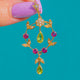 RARE Suffragette 9ct Gold Pink Garnet Pearl Peridot Pendant