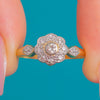 Antique Edwardian 18ct Gold Diamond Cluster Engagement Ring