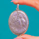 Rare French Silver Dragonfly & Iris Flowers Sliding Mirror / Locket SIGNED E DROPSY