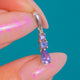Dainty 9ct White Gold Tanzanite Drop Charm, Diamond Accent