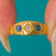 18ct Gold Sapphire Diamond Three Stone Gypsy Ring c.1889